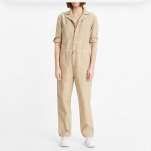 LEVI'S Premium Women's Utility Cotton Jumpsuit in Crisp Twill Nomad, Size Small